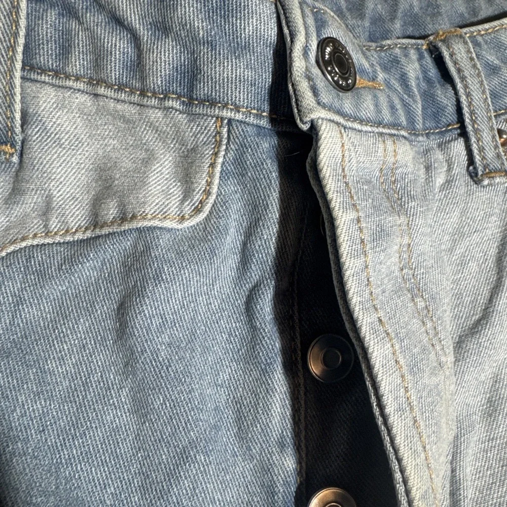 Wild Fable Blue Two-Tone Patchwork Super High-Rise Cutoff Denim Shorts Size 12